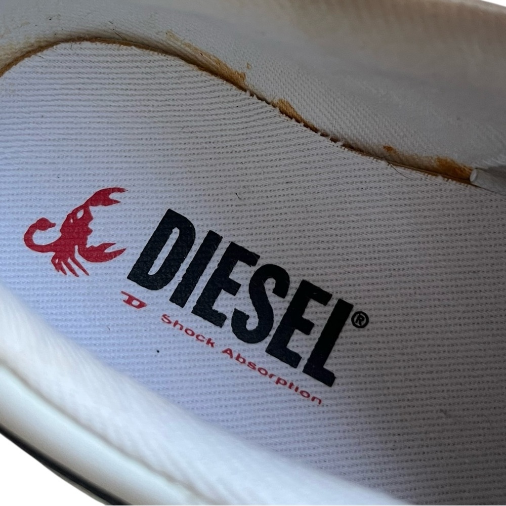 Vintage Diesel Priority Sneakers – White Black Leather Retro Low-Tops Men’s 7.5 - Picture 9 of 10
